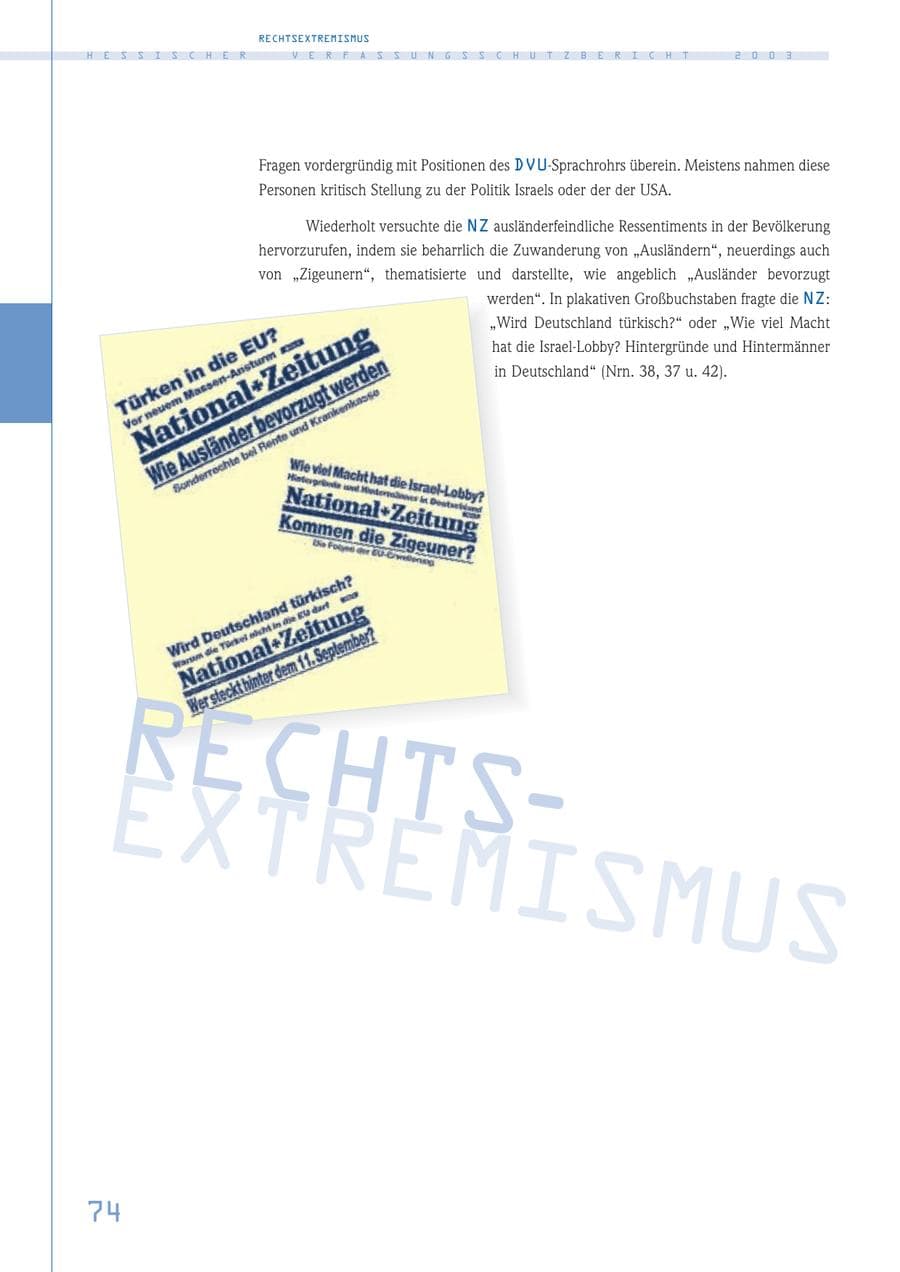 Seite 75 des Verfassungsschutzbericht 2003 Hessen