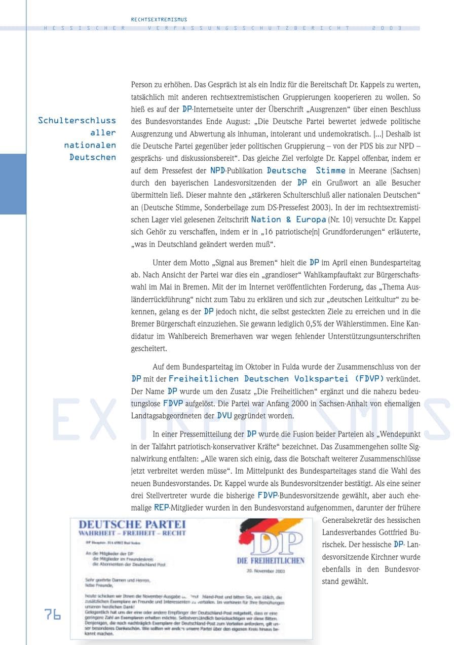Seite 77 des Verfassungsschutzbericht 2003 Hessen