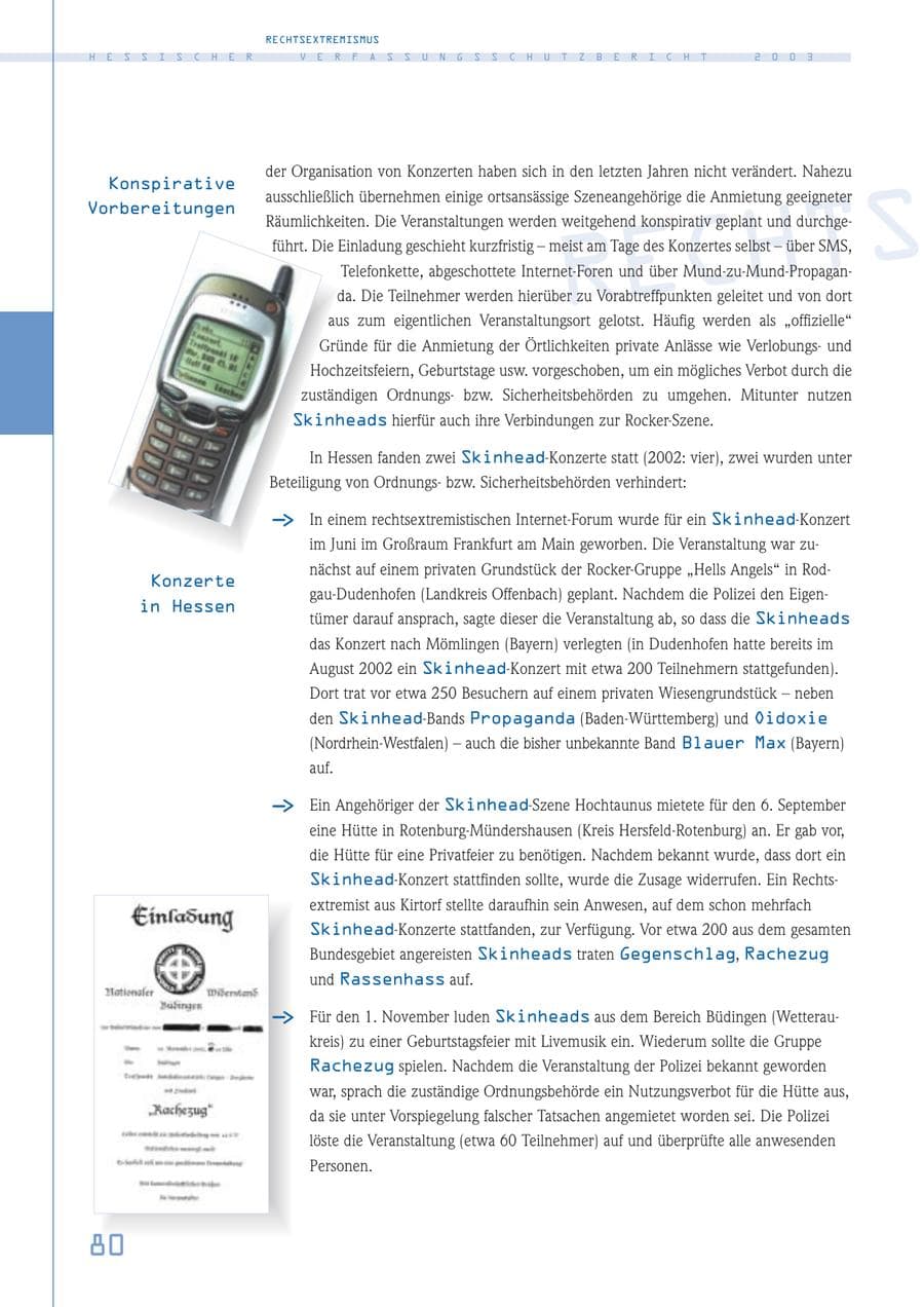 Seite 81 des Verfassungsschutzbericht 2003 Hessen