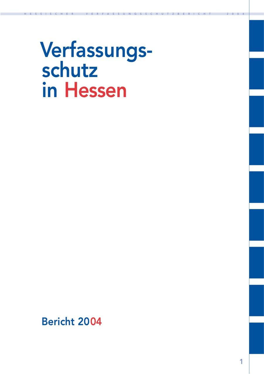 Seite 2 des Verfassungsschutzbericht 2004 Hessen