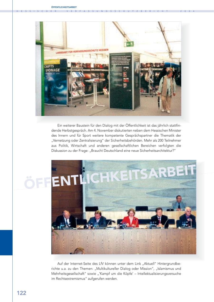 Seite 123 des Verfassungsschutzbericht 2004 Hessen