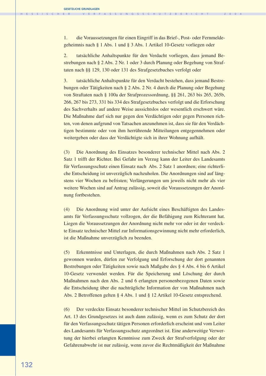 Seite 133 des Verfassungsschutzbericht 2004 Hessen