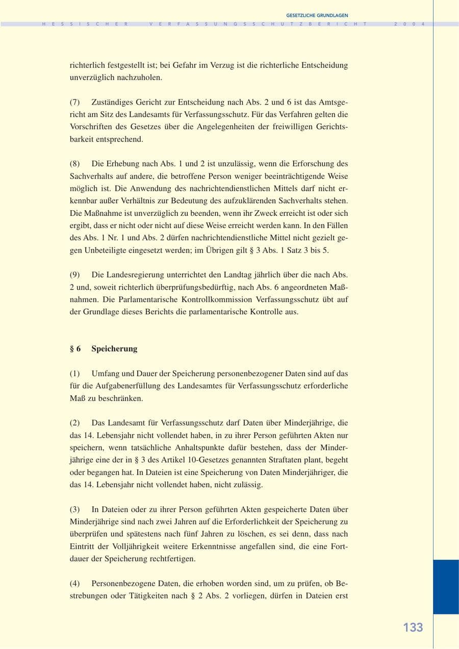 Seite 134 des Verfassungsschutzbericht 2004 Hessen