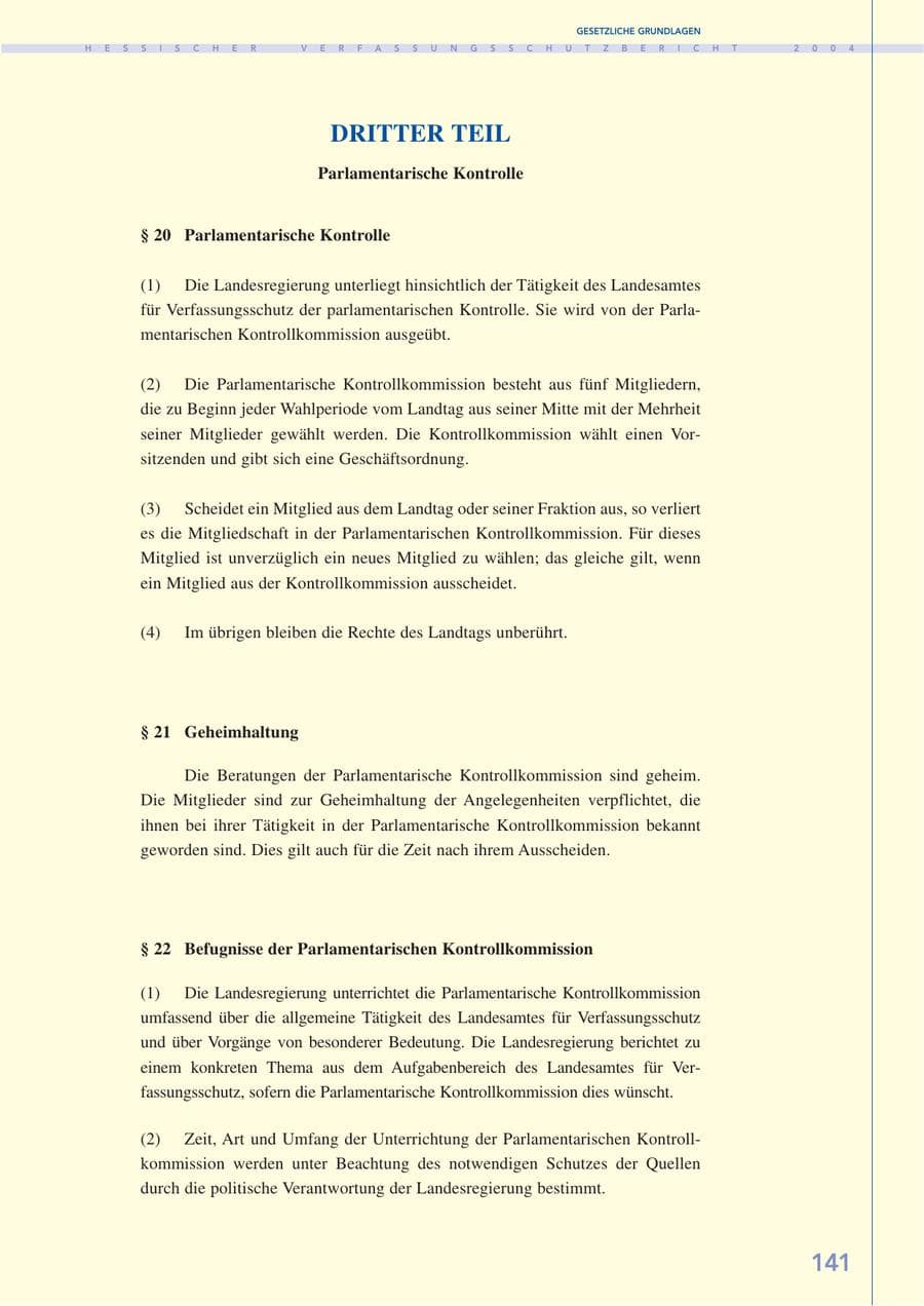 Seite 142 des Verfassungsschutzbericht 2004 Hessen