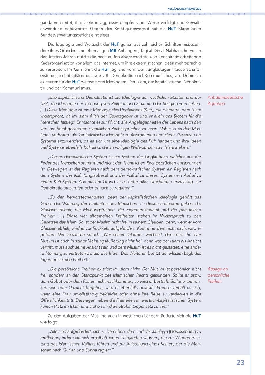 Seite 24 des Verfassungsschutzbericht 2004 Hessen