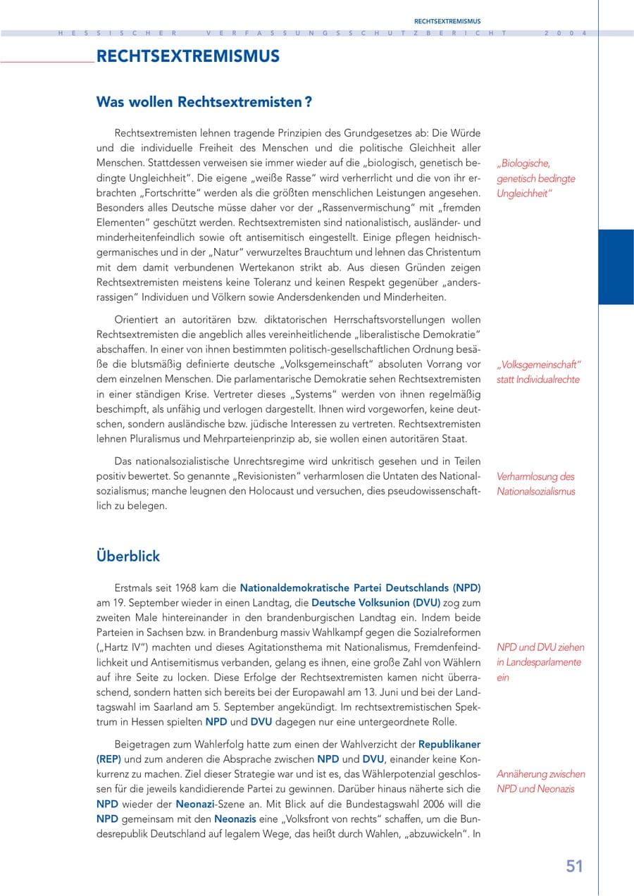 Seite 52 des Verfassungsschutzbericht 2004 Hessen