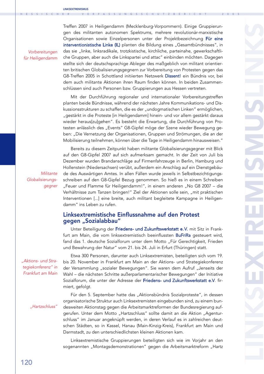 Seite 121 des Verfassungsschutzbericht 2005 Hessen