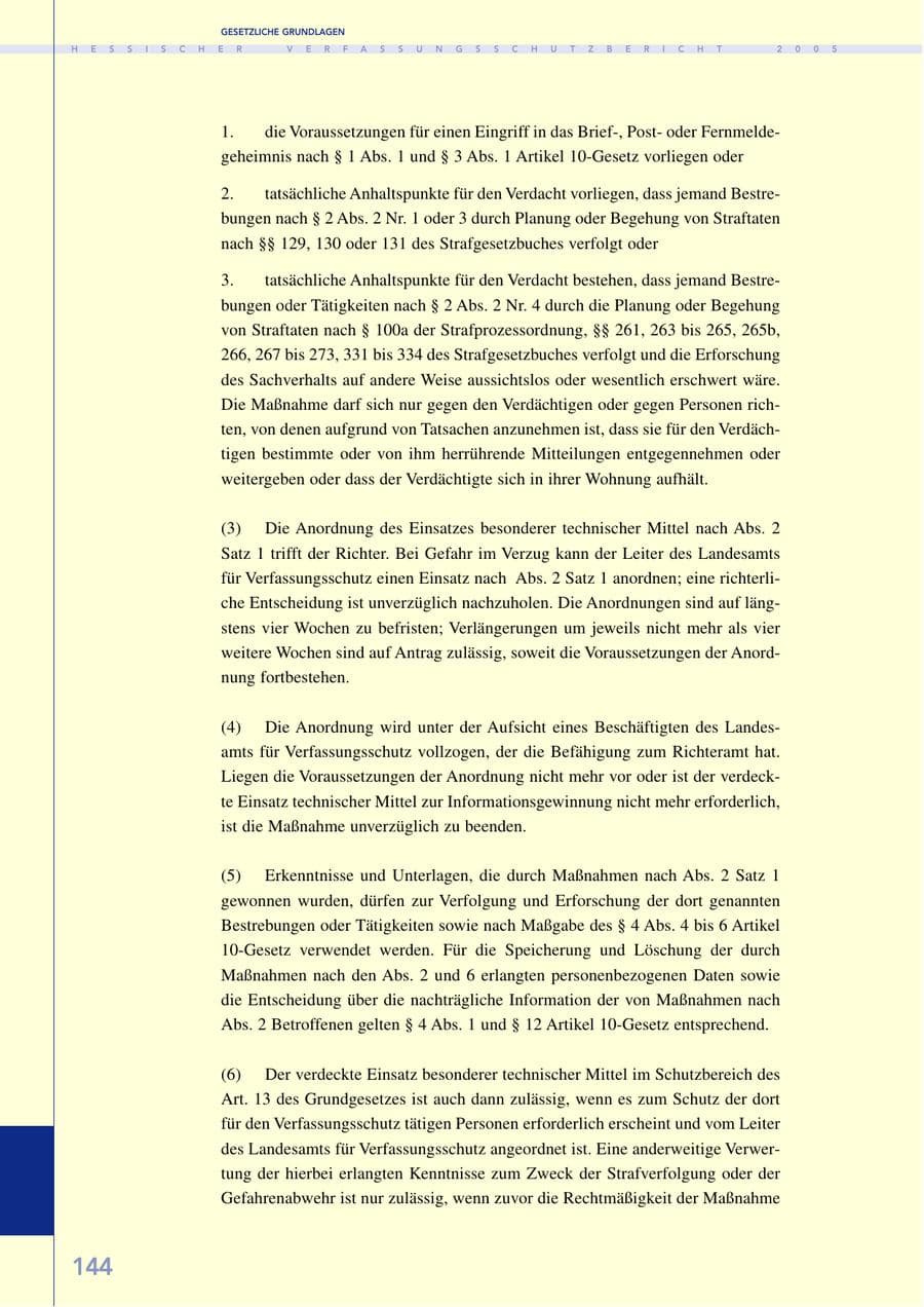 Seite 145 des Verfassungsschutzbericht 2005 Hessen