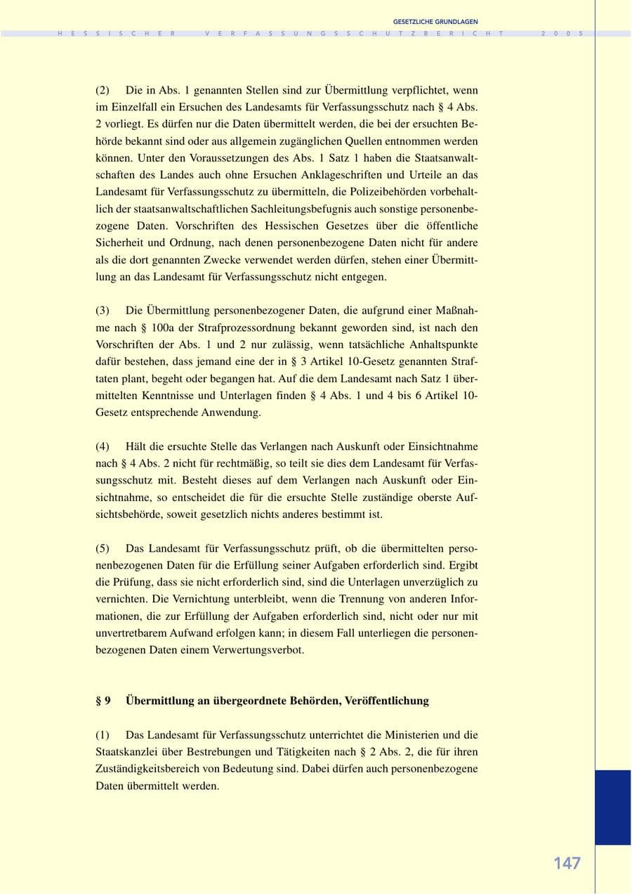Seite 148 des Verfassungsschutzbericht 2005 Hessen