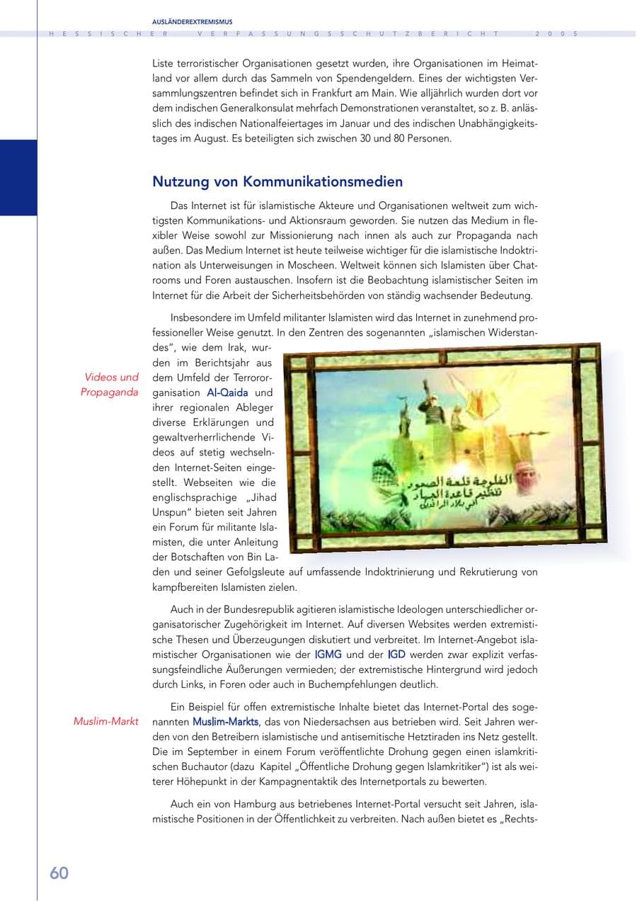Seite 61 des Verfassungsschutzbericht 2005 Hessen