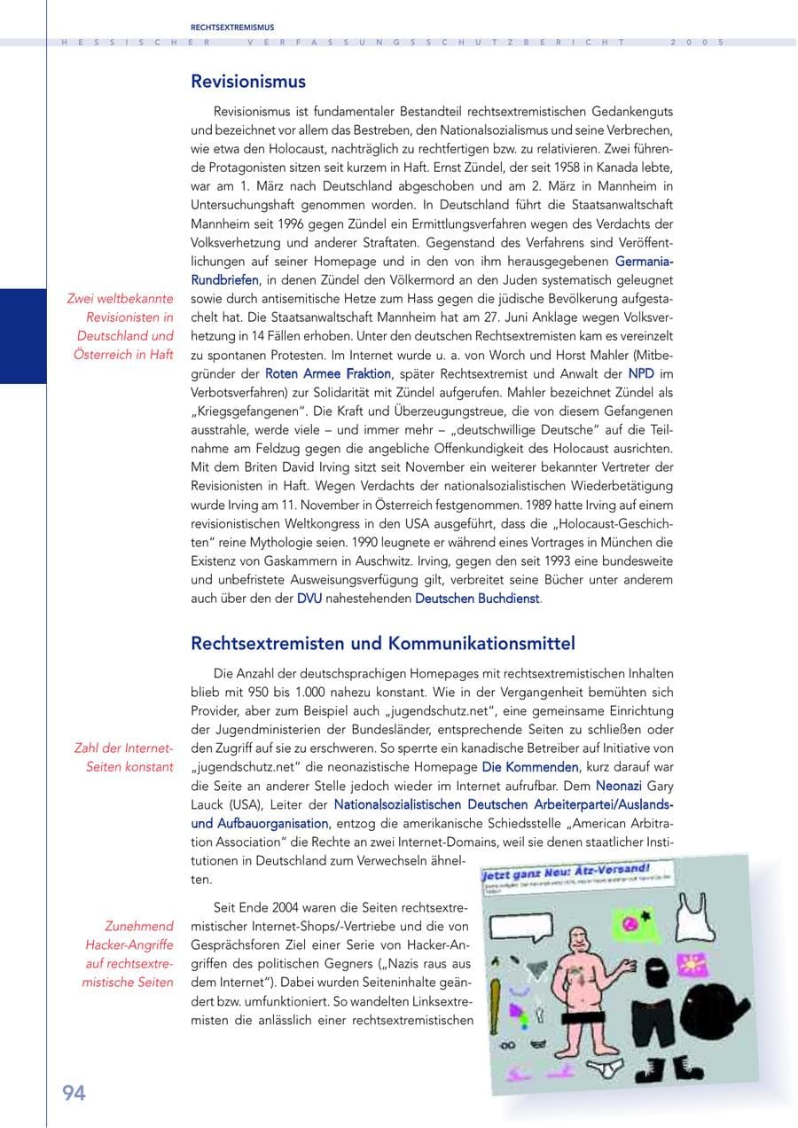 Seite 95 des Verfassungsschutzbericht 2005 Hessen