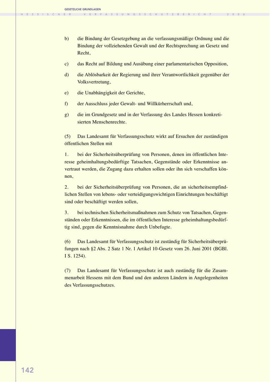 Seite 142 des Verfassungsschutzbericht 2006 Hessen