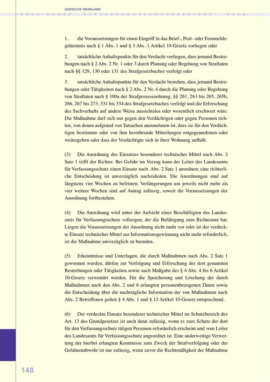 Seite 148 des Verfassungsschutzbericht 2006 Hessen