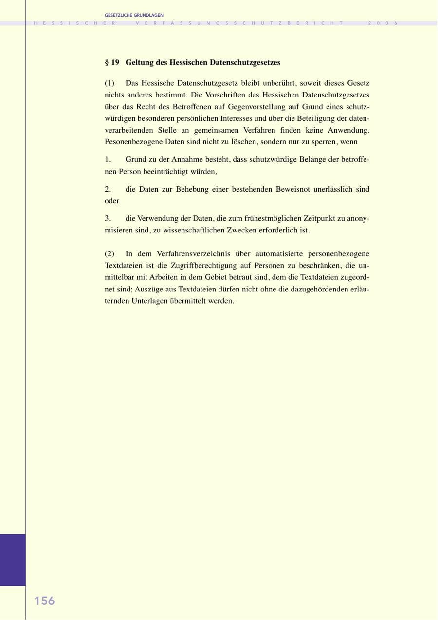 Seite 156 des Verfassungsschutzbericht 2006 Hessen