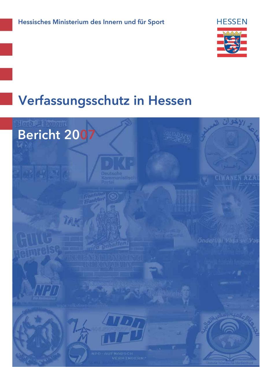 Seite 1 des Verfassungsschutzbericht 2007 Hessen