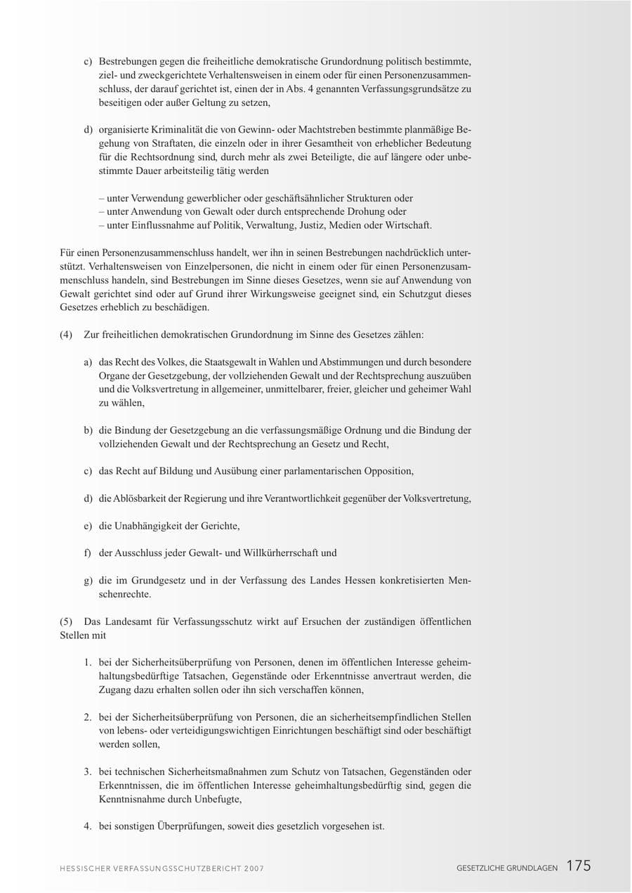 Seite 175 des Verfassungsschutzbericht 2007 Hessen