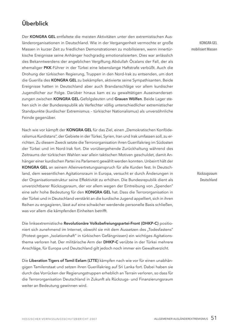 Seite 51 des Verfassungsschutzbericht 2007 Hessen