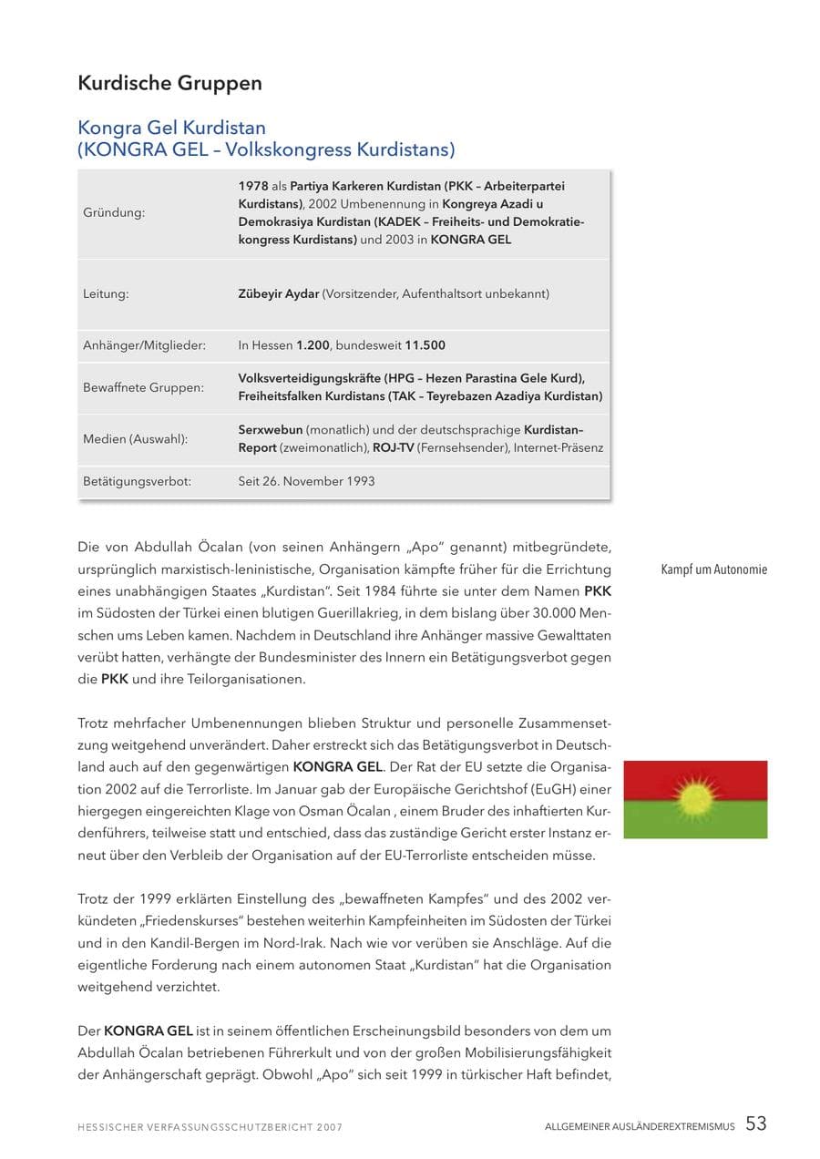 Seite 53 des Verfassungsschutzbericht 2007 Hessen