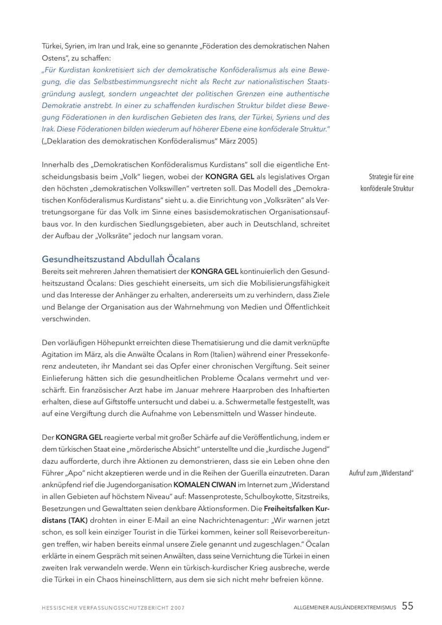 Seite 55 des Verfassungsschutzbericht 2007 Hessen