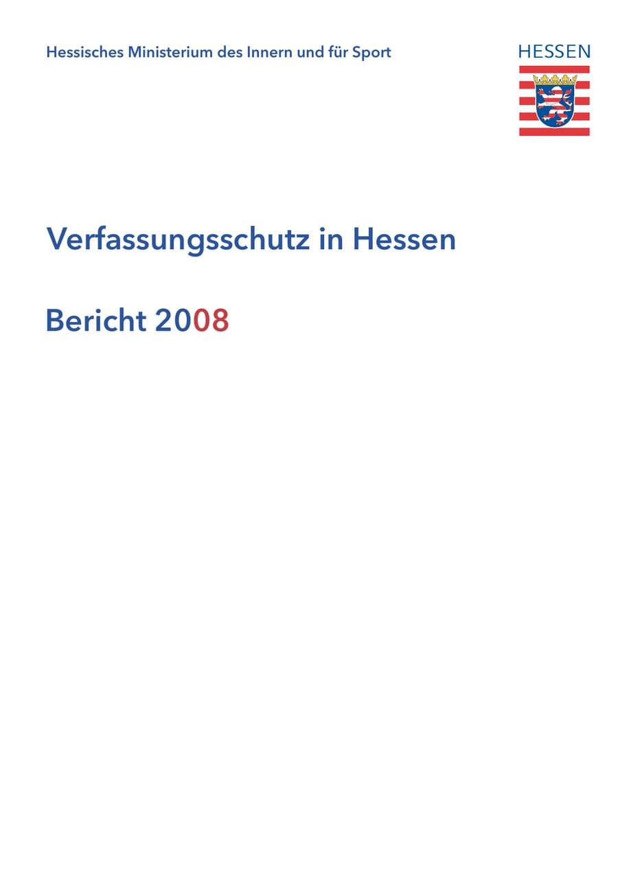 Seite 2 des Verfassungsschutzbericht 2008 Hessen