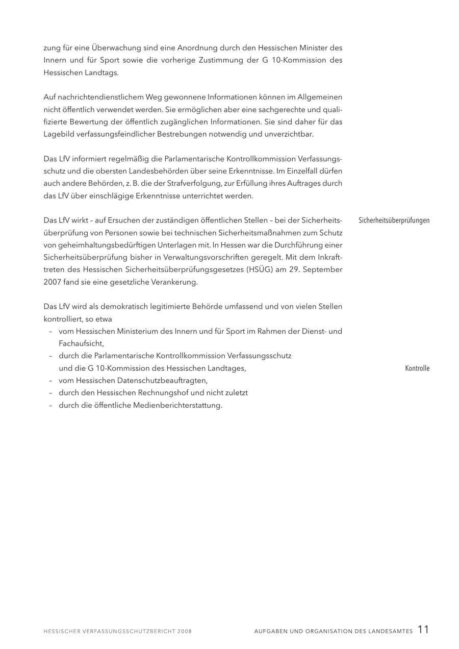 Seite 12 des Verfassungsschutzbericht 2008 Hessen
