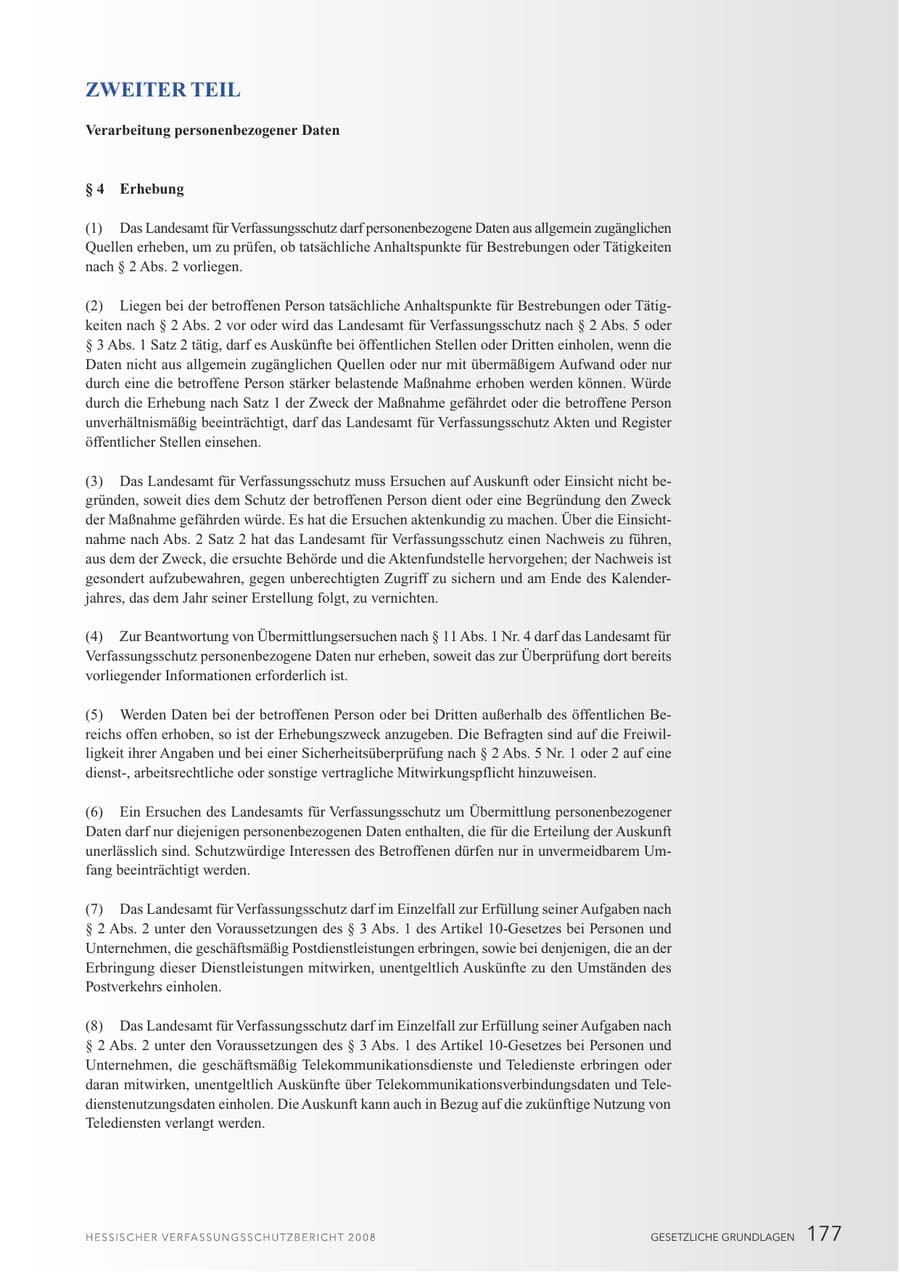 Seite 178 des Verfassungsschutzbericht 2008 Hessen