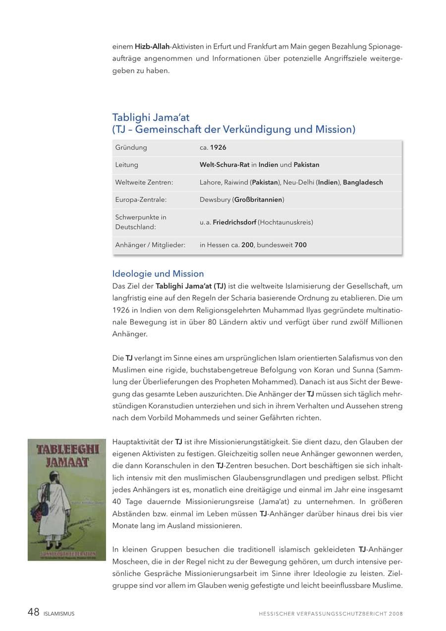 Seite 49 des Verfassungsschutzbericht 2008 Hessen