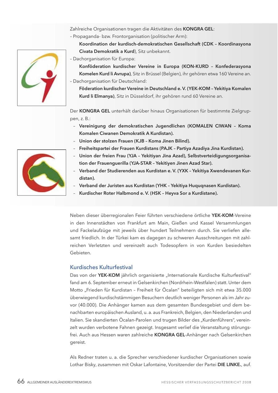 Seite 67 des Verfassungsschutzbericht 2008 Hessen