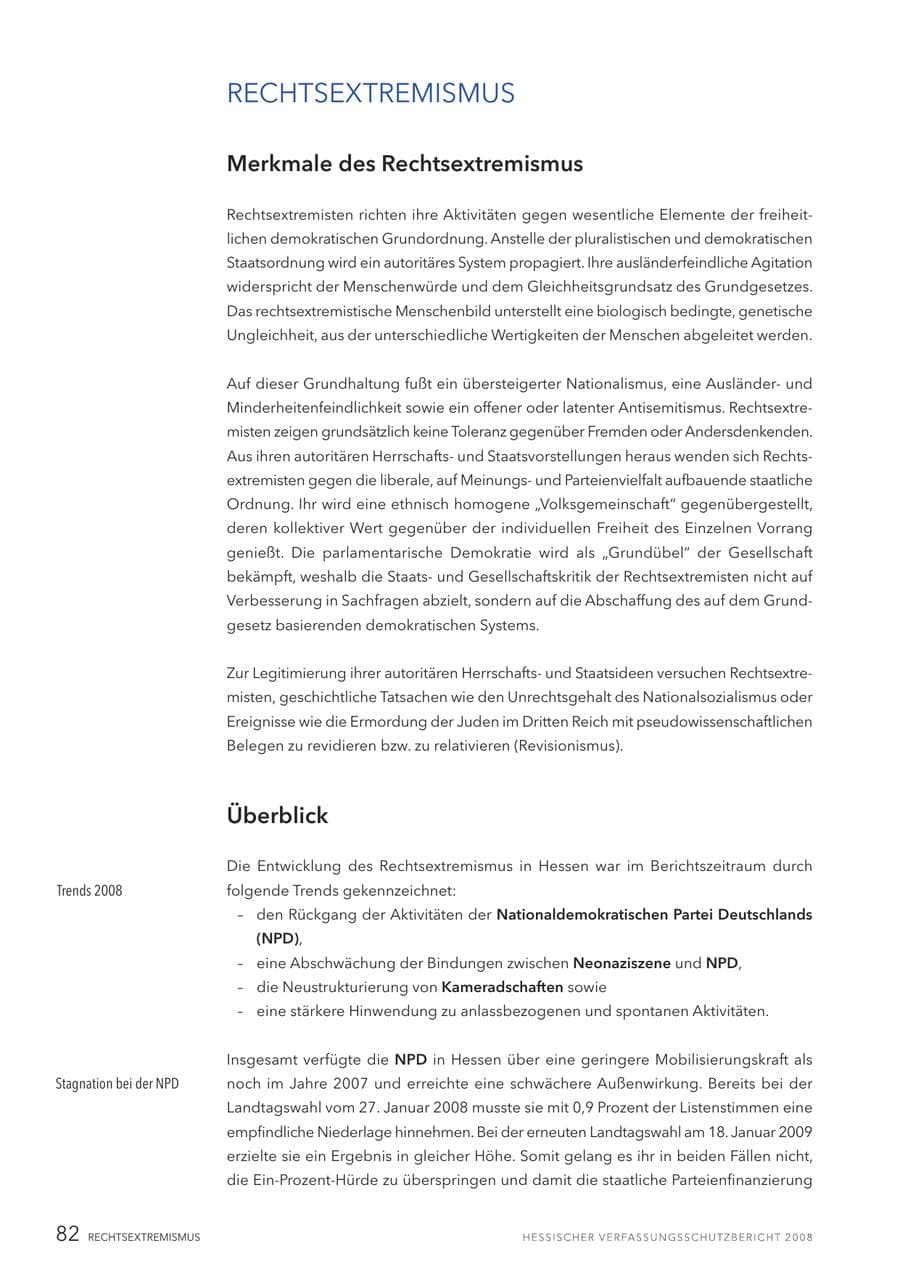 Seite 83 des Verfassungsschutzbericht 2008 Hessen