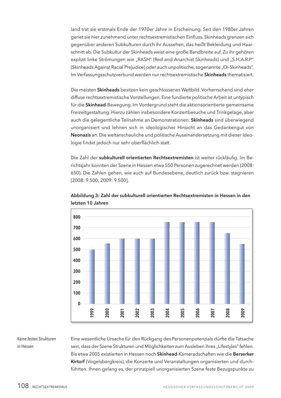 Seite 109 des Verfassungsschutzbericht 2009 Hessen