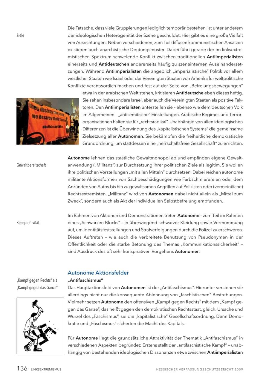 Seite 137 des Verfassungsschutzbericht 2009 Hessen