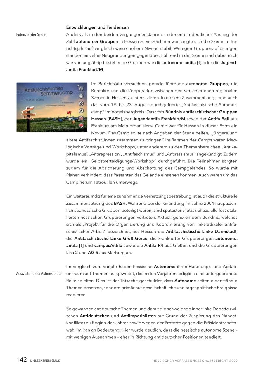 Seite 143 des Verfassungsschutzbericht 2009 Hessen