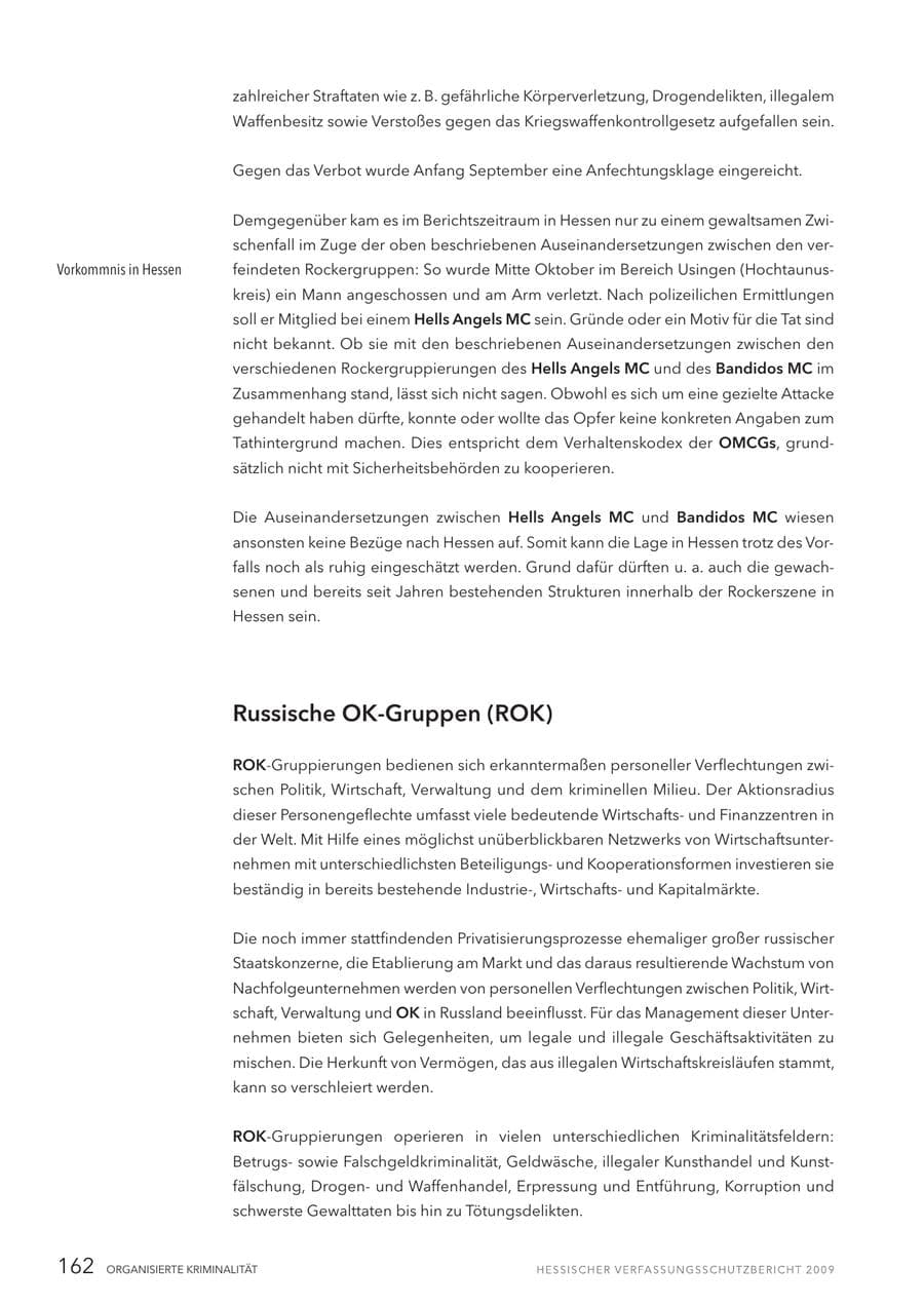 Seite 163 des Verfassungsschutzbericht 2009 Hessen