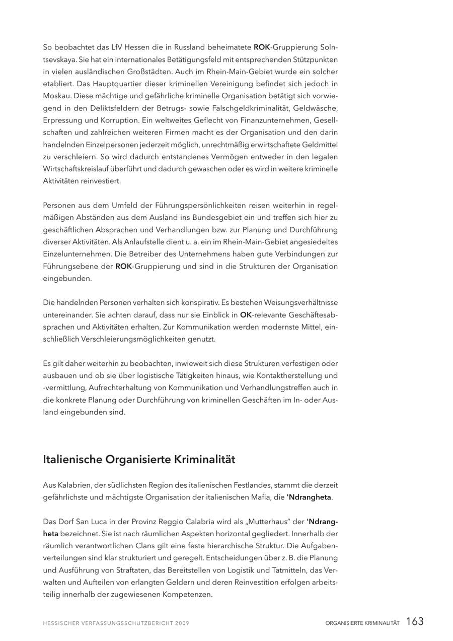 Seite 164 des Verfassungsschutzbericht 2009 Hessen