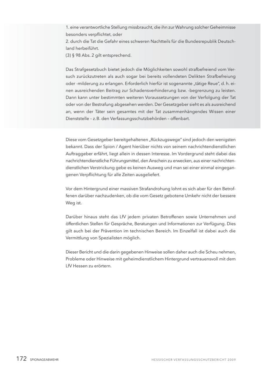 Seite 173 des Verfassungsschutzbericht 2009 Hessen