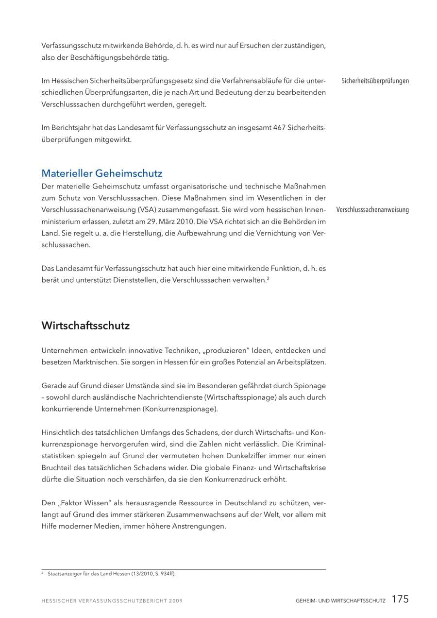 Seite 176 des Verfassungsschutzbericht 2009 Hessen