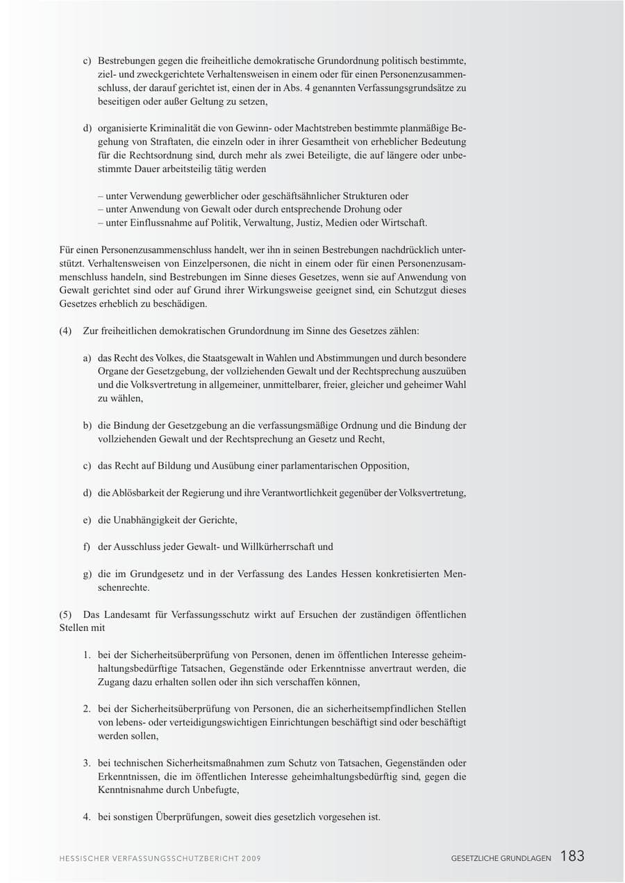 Seite 184 des Verfassungsschutzbericht 2009 Hessen
