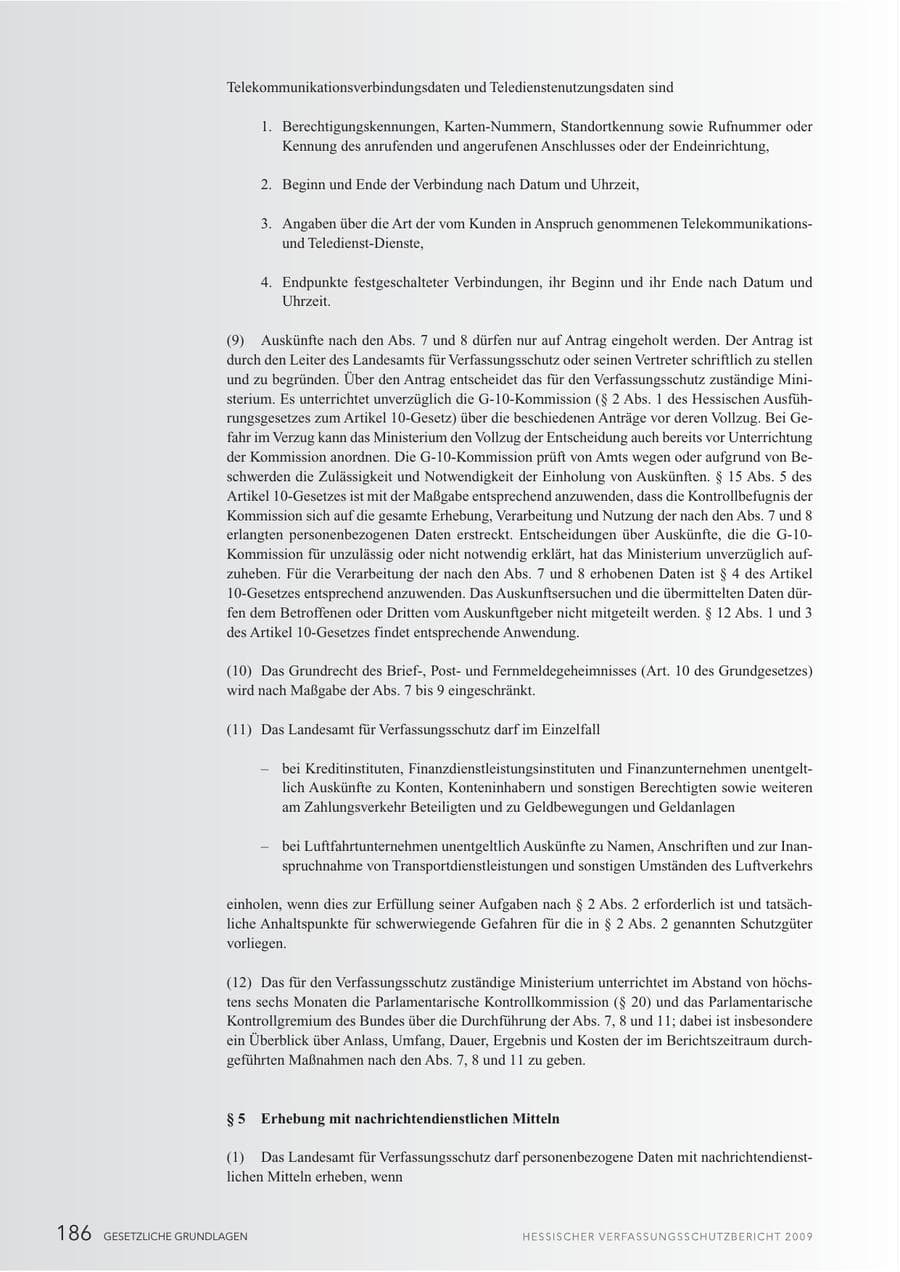 Seite 187 des Verfassungsschutzbericht 2009 Hessen
