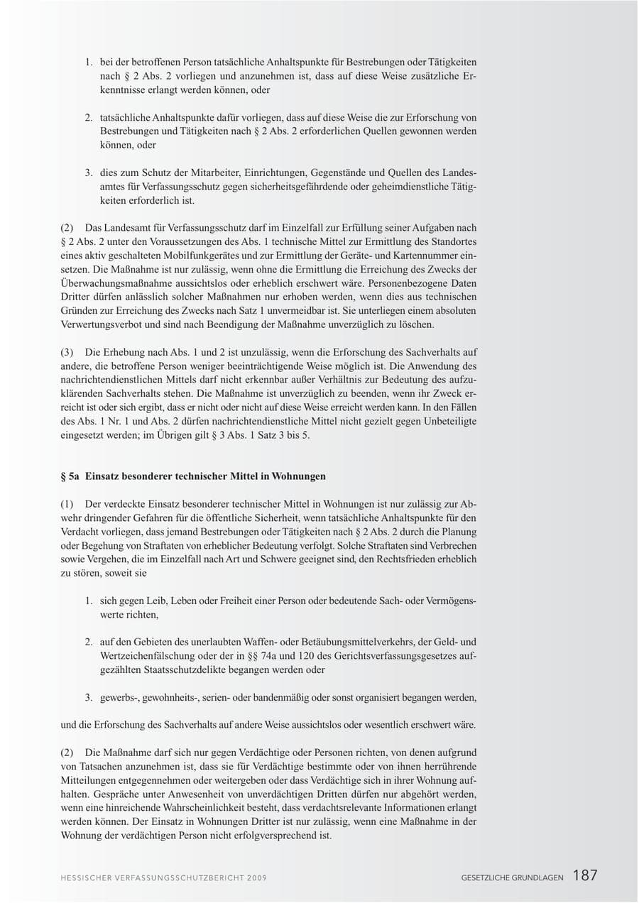 Seite 188 des Verfassungsschutzbericht 2009 Hessen