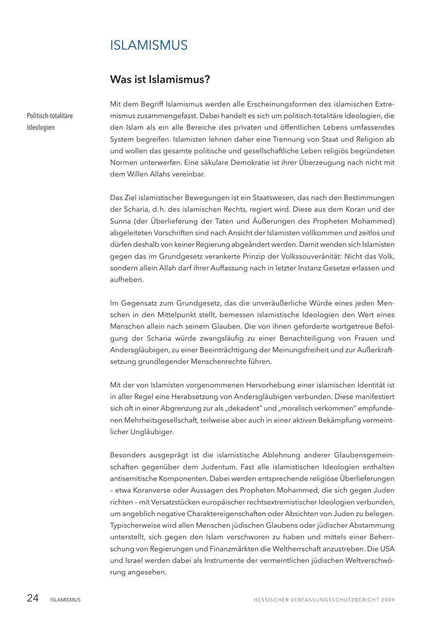 Seite 25 des Verfassungsschutzbericht 2009 Hessen