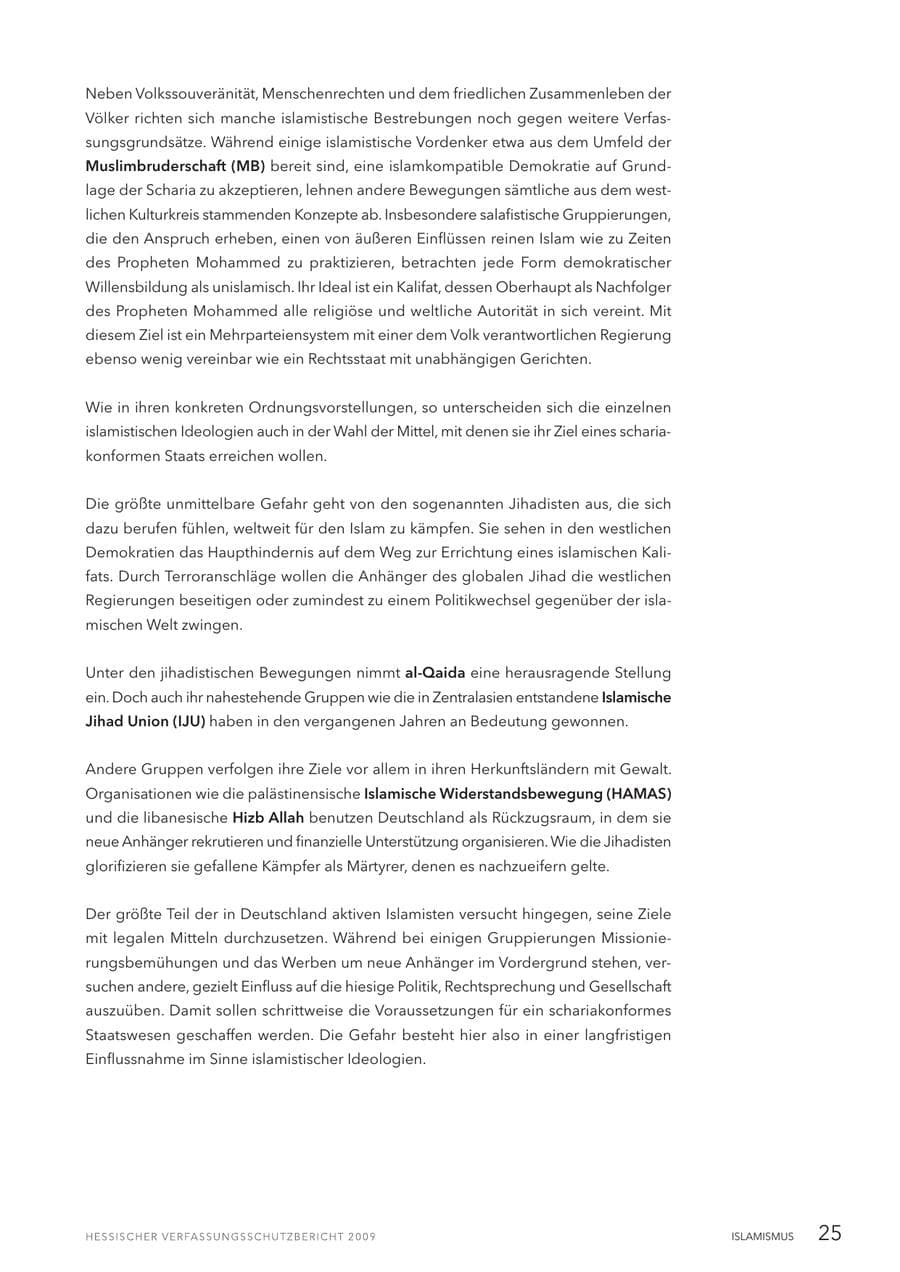 Seite 26 des Verfassungsschutzbericht 2009 Hessen