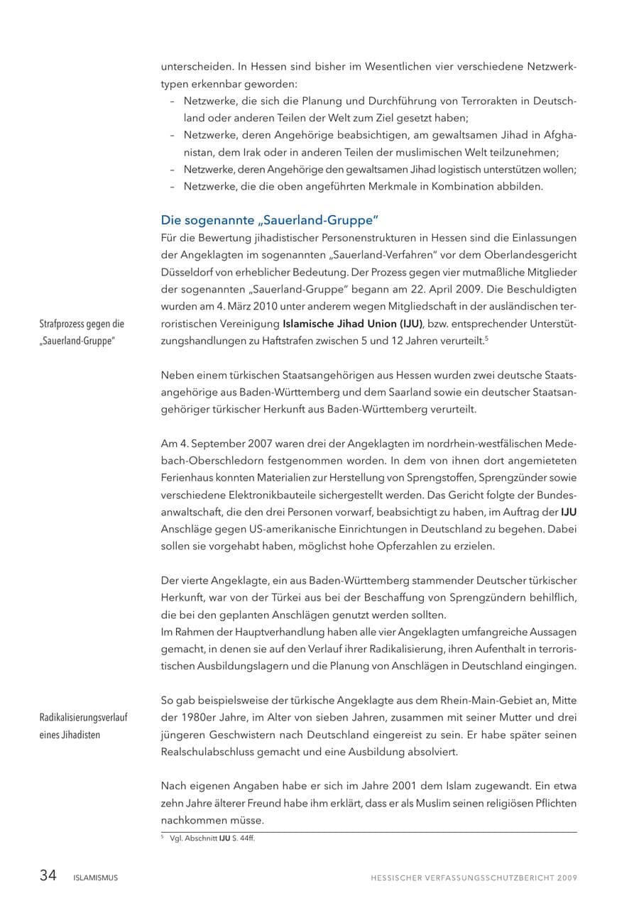 Seite 35 des Verfassungsschutzbericht 2009 Hessen