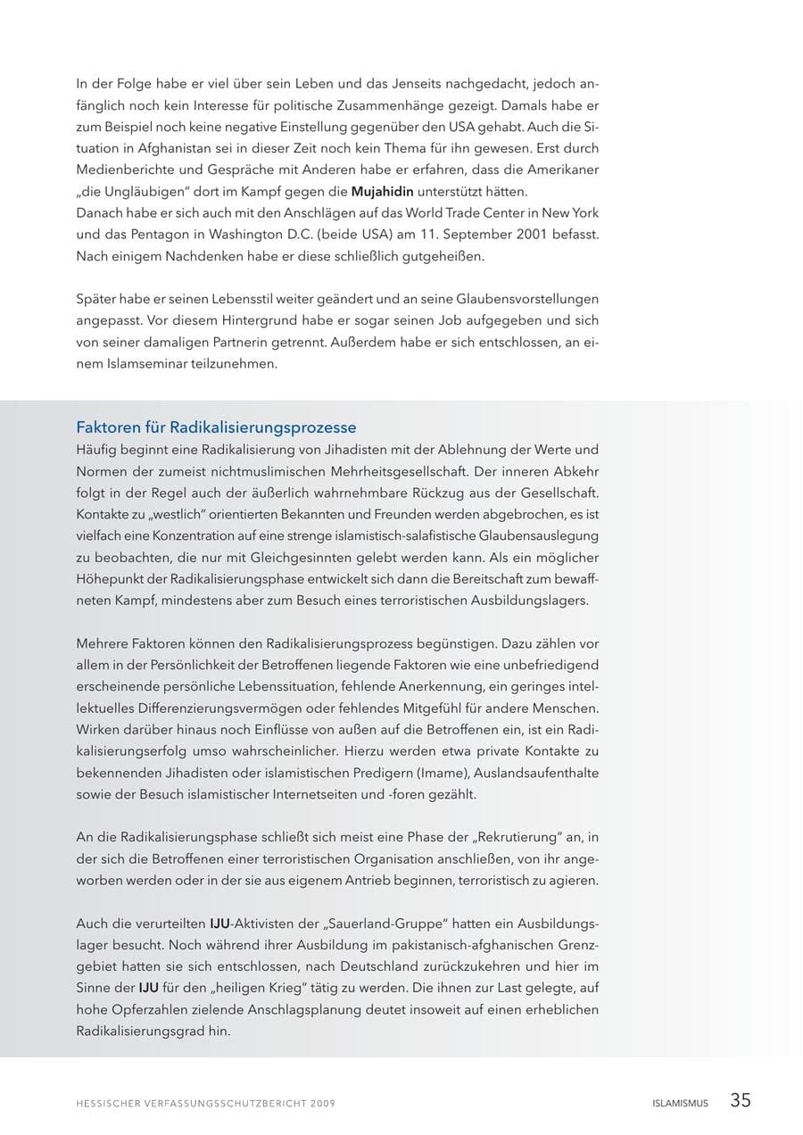 Seite 36 des Verfassungsschutzbericht 2009 Hessen