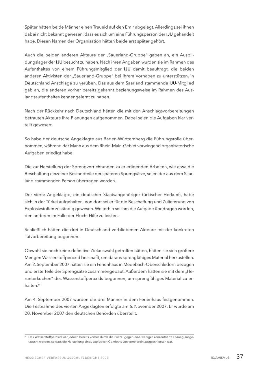 Seite 38 des Verfassungsschutzbericht 2009 Hessen