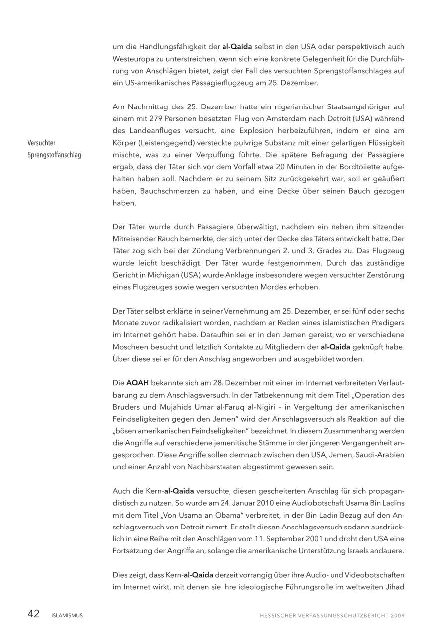 Seite 43 des Verfassungsschutzbericht 2009 Hessen