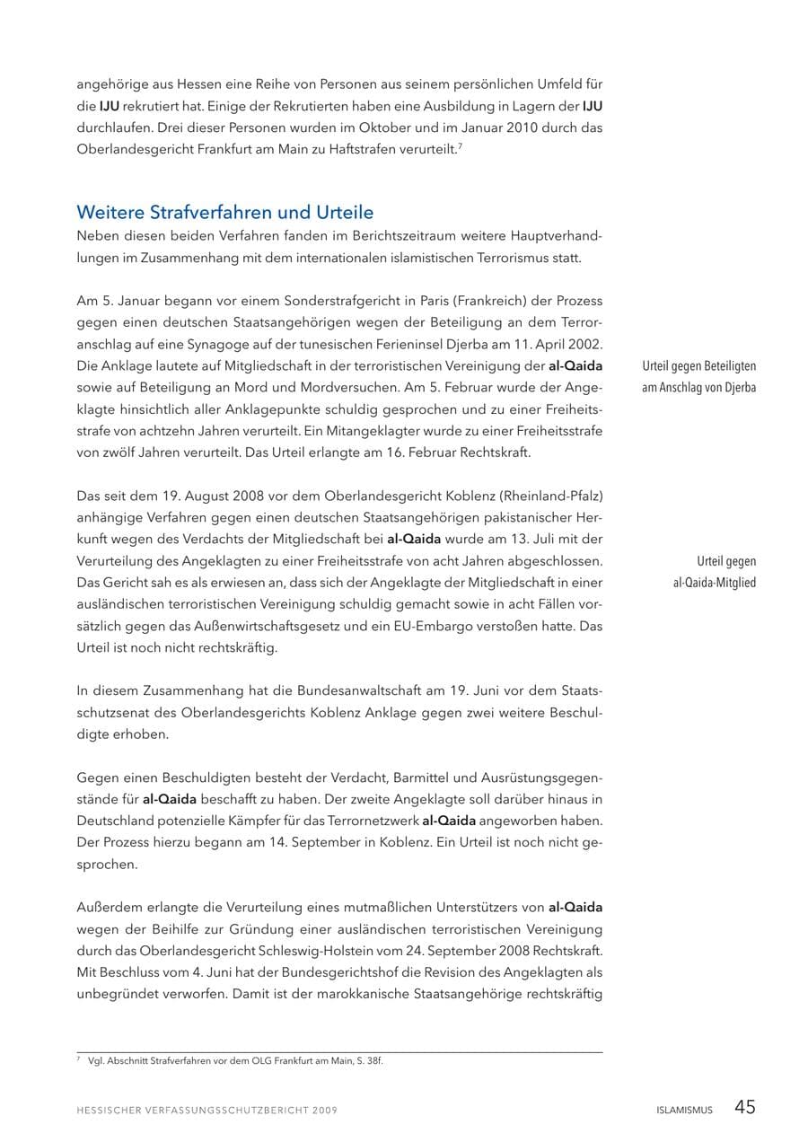 Seite 46 des Verfassungsschutzbericht 2009 Hessen
