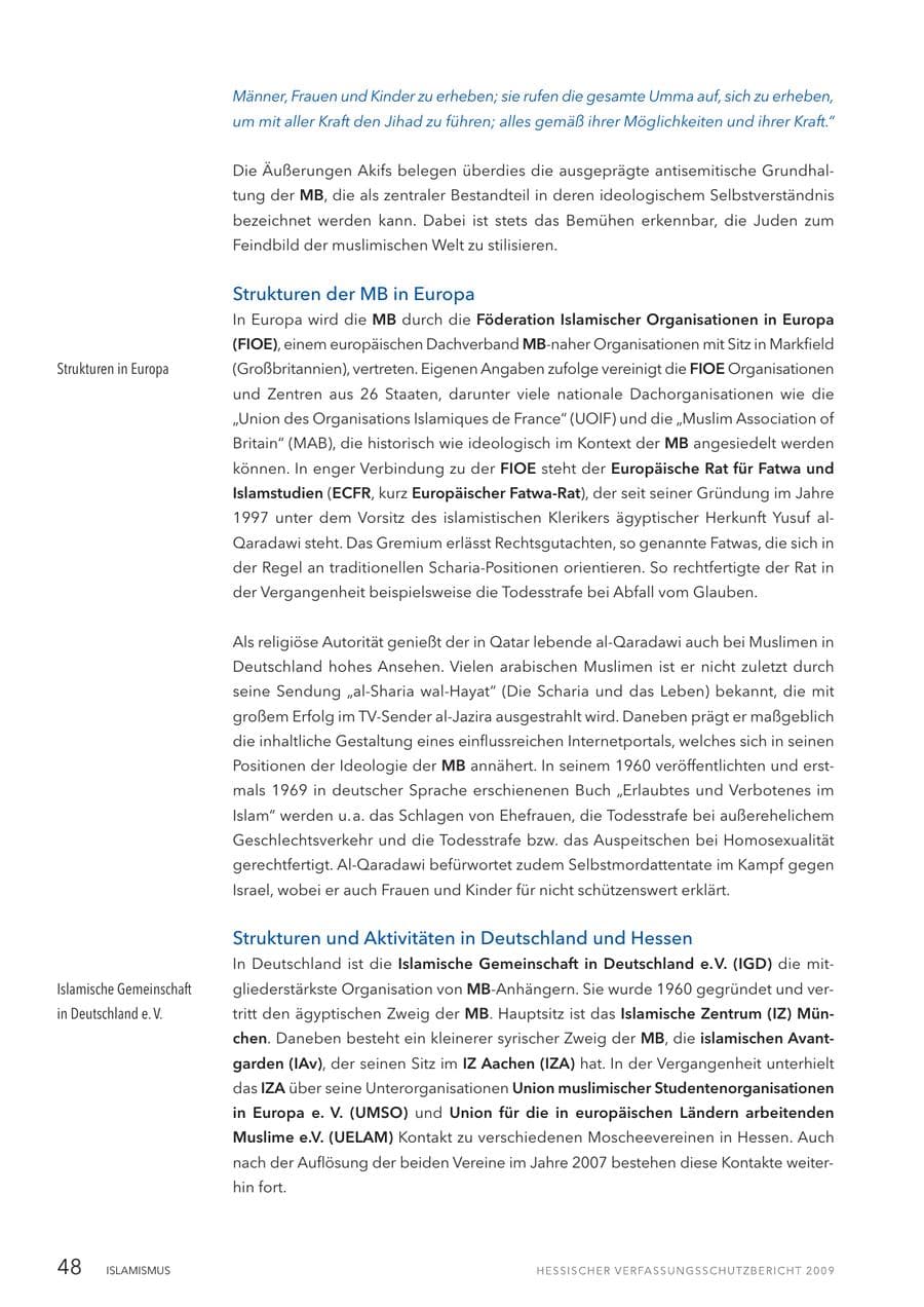 Seite 49 des Verfassungsschutzbericht 2009 Hessen