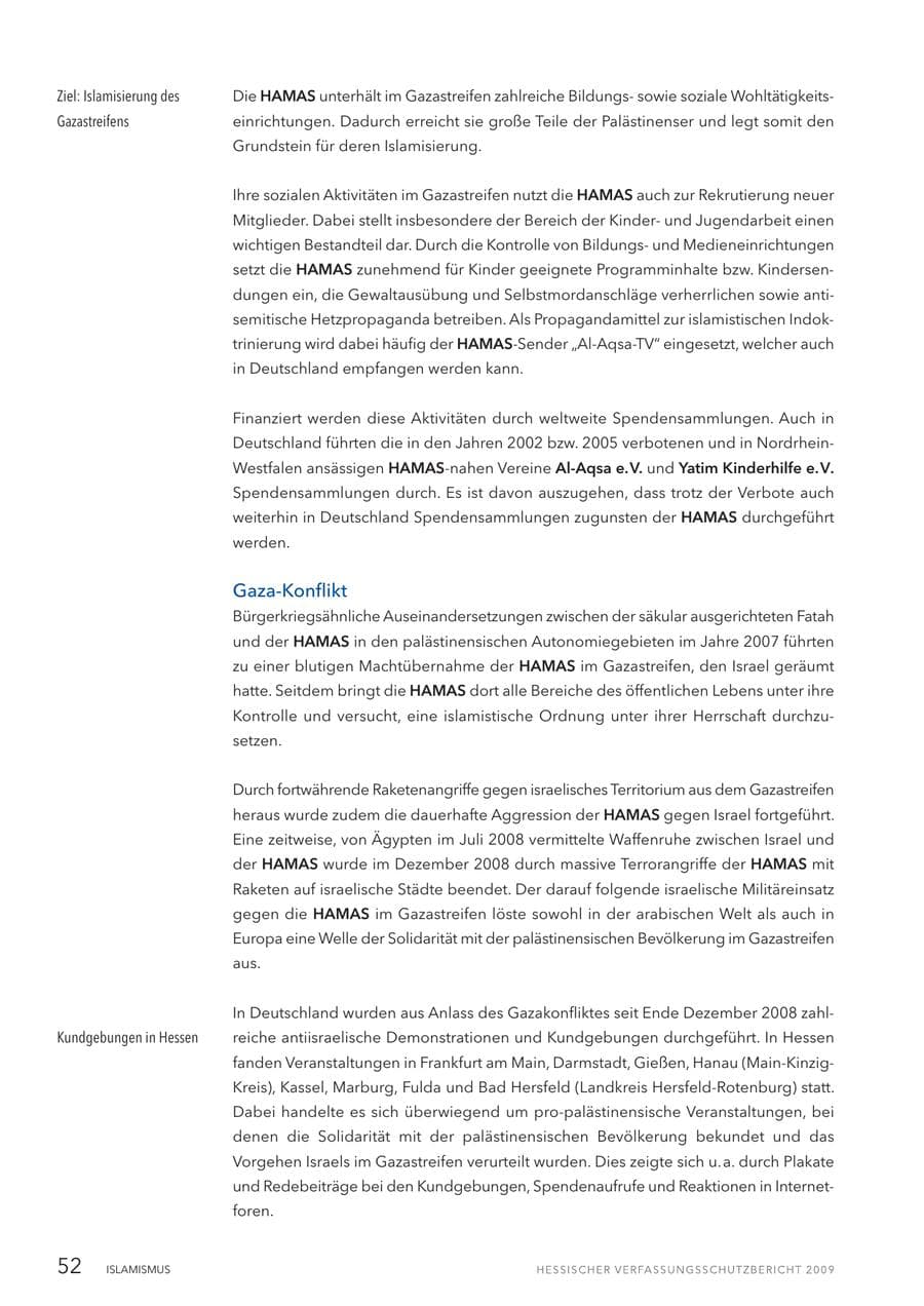 Seite 53 des Verfassungsschutzbericht 2009 Hessen