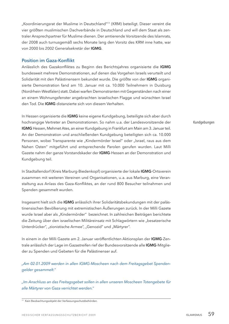 Seite 60 des Verfassungsschutzbericht 2009 Hessen