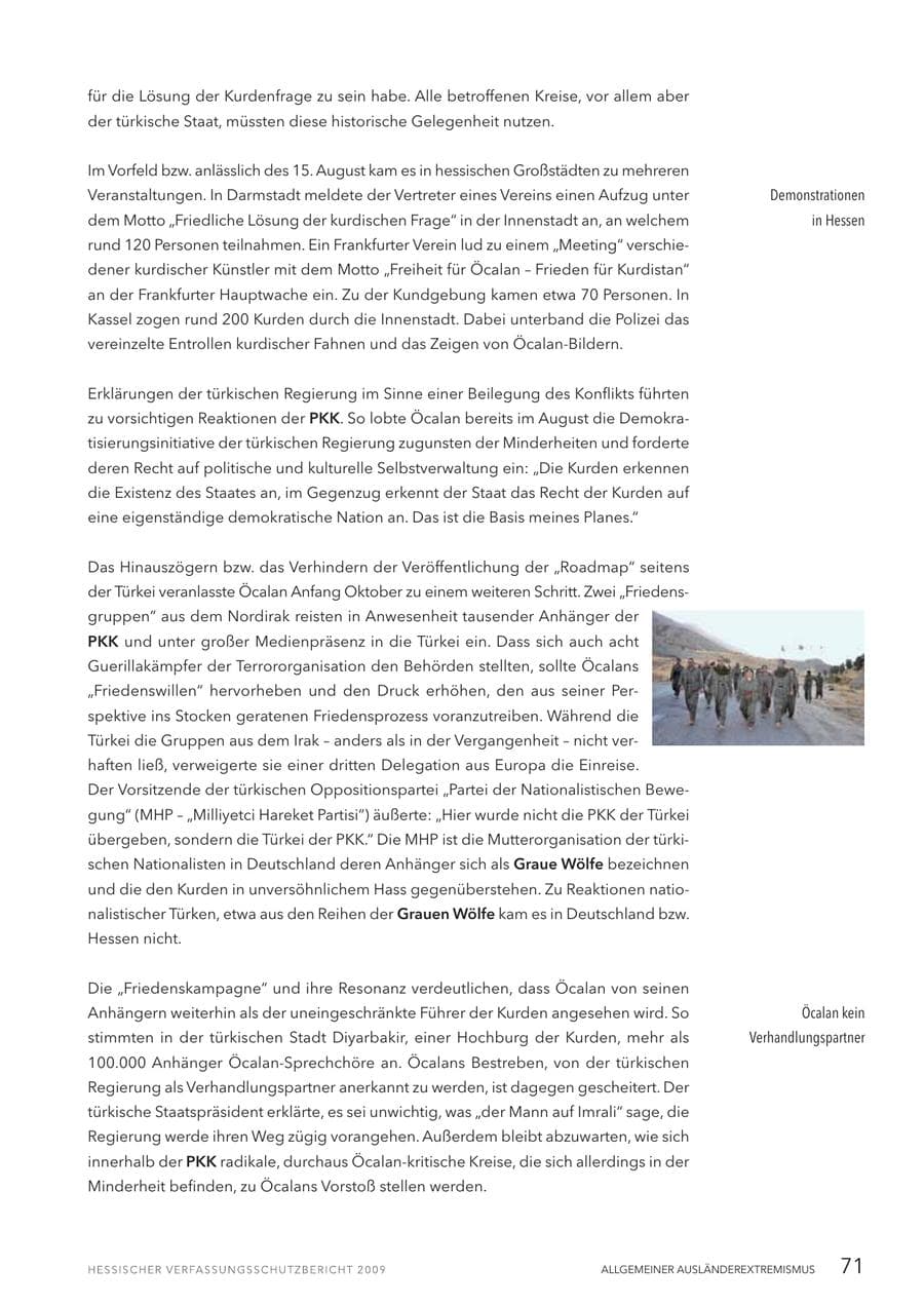 Seite 72 des Verfassungsschutzbericht 2009 Hessen